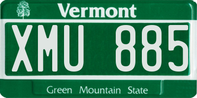 VT license plate XMU885