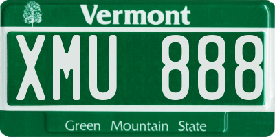 VT license plate XMU888