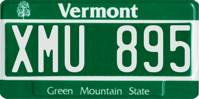 VT license plate XMU895