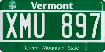 VT license plate XMU897