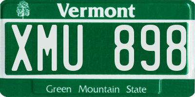 VT license plate XMU898