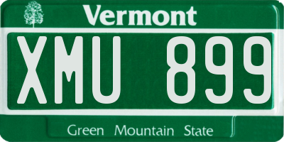 VT license plate XMU899