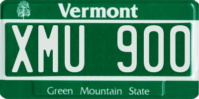 VT license plate XMU900