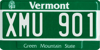 VT license plate XMU901