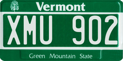 VT license plate XMU902