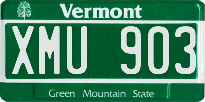 VT license plate XMU903