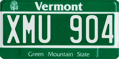 VT license plate XMU904
