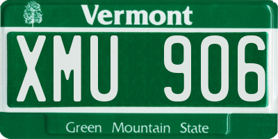 VT license plate XMU906