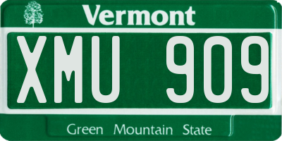 VT license plate XMU909