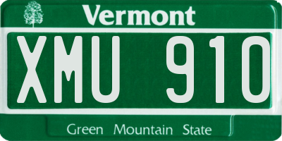 VT license plate XMU910