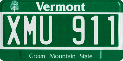 VT license plate XMU911