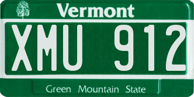 VT license plate XMU912