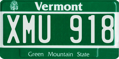 VT license plate XMU918