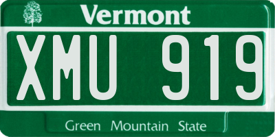 VT license plate XMU919
