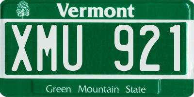 VT license plate XMU921