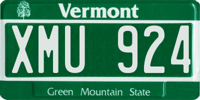 VT license plate XMU924