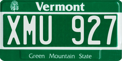 VT license plate XMU927