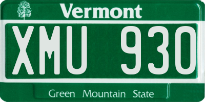 VT license plate XMU930