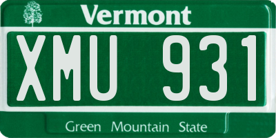 VT license plate XMU931