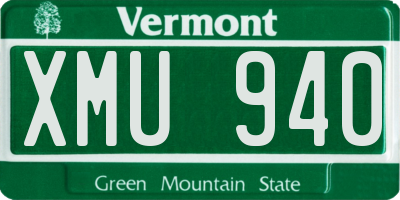 VT license plate XMU940
