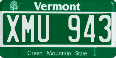 VT license plate XMU943
