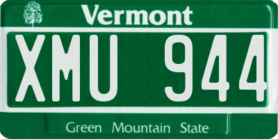 VT license plate XMU944