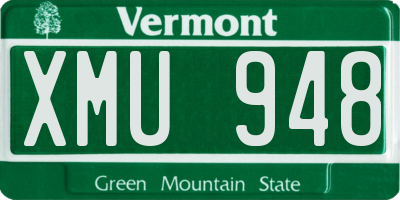 VT license plate XMU948