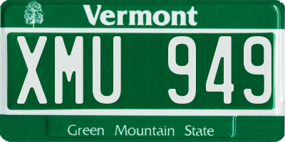 VT license plate XMU949