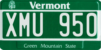 VT license plate XMU950
