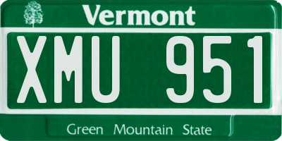VT license plate XMU951
