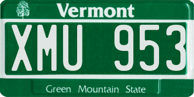 VT license plate XMU953