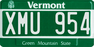VT license plate XMU954