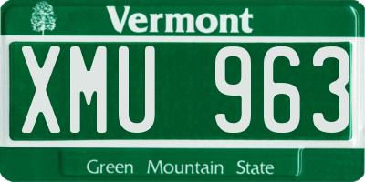 VT license plate XMU963