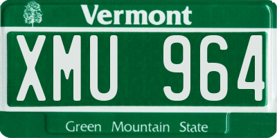 VT license plate XMU964