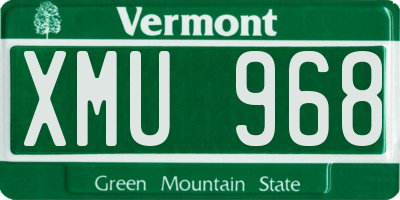 VT license plate XMU968