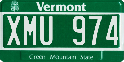 VT license plate XMU974