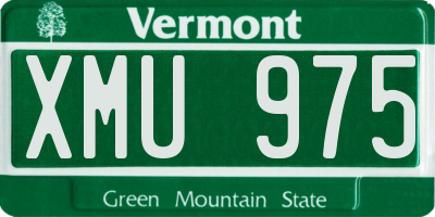 VT license plate XMU975