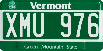 VT license plate XMU976