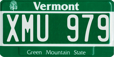 VT license plate XMU979