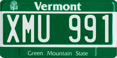 VT license plate XMU991
