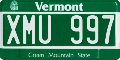 VT license plate XMU997