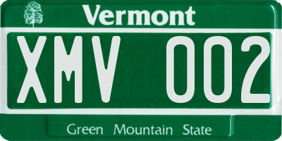 VT license plate XMV002