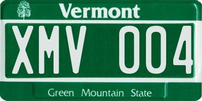 VT license plate XMV004