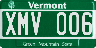 VT license plate XMV006