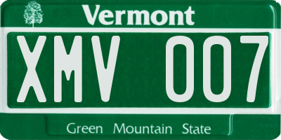 VT license plate XMV007