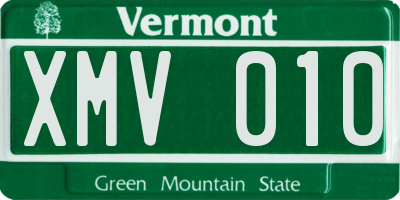 VT license plate XMV010