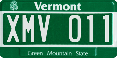 VT license plate XMV011