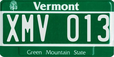VT license plate XMV013