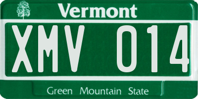 VT license plate XMV014