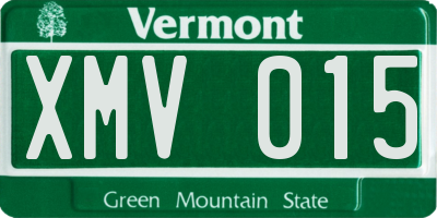 VT license plate XMV015